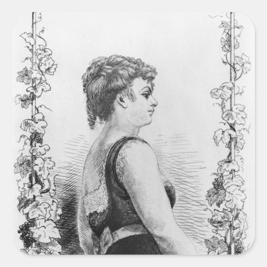 Blanche d'Antigny Quadratischer Aufkleber (Vorderseite)