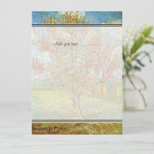 Blanche Einladung, Pfirsichbaum in Blossom Einladung (Stehend Vorderseite)