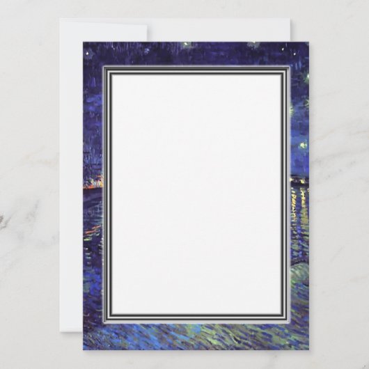 Blanche Einladung, van Gogh Sternennacht Einladung (Vorderseite)