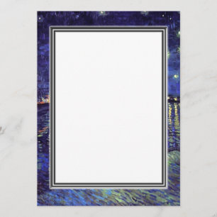 Blanche Einladung, van Gogh Sternennacht Einladung