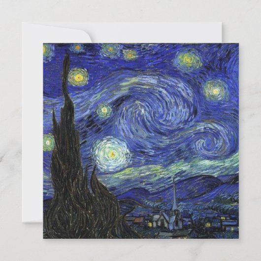 Blanche Einladung, van Gogh Sternennacht Einladung (Rückseite)
