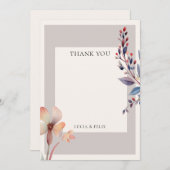 Blanche Hochzeit für klassische Wasserfarben-Blätt Dankeskarte (Vorne/Hinten)