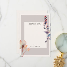 Blanche Hochzeit für klassische Wasserfarben-Blätt Dankeskarte