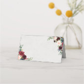 Blanche Hochzeitslehre der Marine und Marsala Platzkarte (Vorderseite)