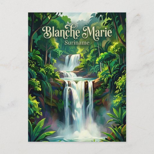 Blanche Marie Wasserfall Suriname Postkarte (Vorderseite)