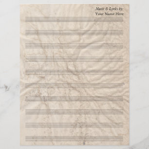 Blanche Noten 10 Stave aus grungy Paper