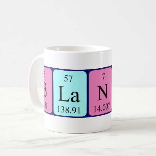 Blanche Periodenname Tasse (Vorderseite Links)