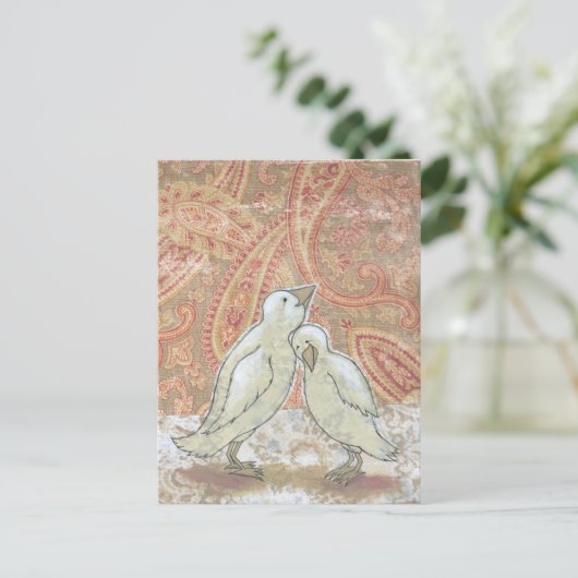 Blanche Postkarten für Hochzeiten perfekte Paare (Stehend Vorderseite)