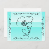 Blanche Schönheit:Aqua Line Kunst-Blankenkarte Dankeskarte (Vorne/Hinten)