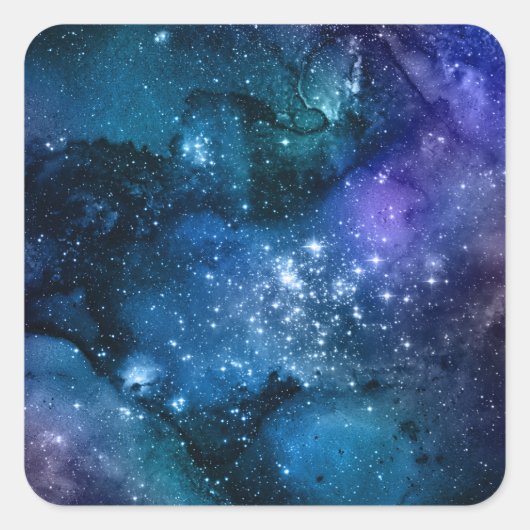 Blanche Vorlage, DIY Text Art Logo, W/C & Stars Quadratischer Aufkleber (Vorderseite)