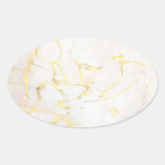 Blanche Vorlage Fügen Sie Ihren Text Elegant Gold Ovaler Aufkleber (Vorderseite)