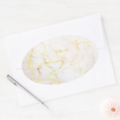 Blanche Vorlage Fügen Sie Ihren Text Elegant Gold Ovaler Aufkleber (Umschlag)