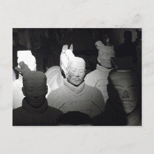 Blanco y Negro Foto Guerreros de Xiam China Postkarte (Vorderseite)