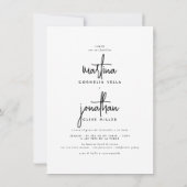 Blanco y Negro Invitación de Boda Sencilla Einladung (Rückseite)