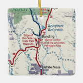 Blanding Utah Vintag Map Keramikornament (Vorderseite)