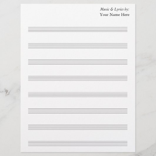 Blank 8 Stave Sheet Music (Vorderseite)