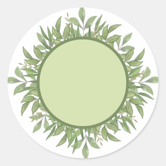 Blank abgerundete, grüne Blattspice jar Labels Runder Aufkleber (Vorderseite)