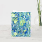 Blank Abstrakt Blue Modern Art Faltkarte (Rückseite)