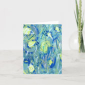 Blank Abstrakt Blue Modern Art Faltkarte (Vorderseite)