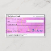 Blank Abundance Karo Weibliches Gesetz der Attrakt Visitenkarte (Vorderseite)