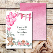 Blank Add your own Oh Baby Girl Ballon Eukalyptus Einladung