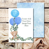 Blank Add Your Own Oh Boy Bären Ballon Eukalyptus Einladung
