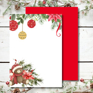 Blank Add Your Own Winter Weihnachten Rote Poinset Einladung