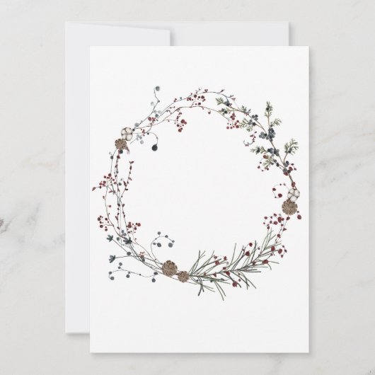 Blank Add your own Winterberry Rustic Boho Einladung (Vorderseite)