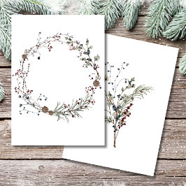 Blank Add your own Winterberry Rustic Boho Einladung