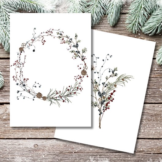 Blank Add your own Winterberry Rustic Boho Einladung