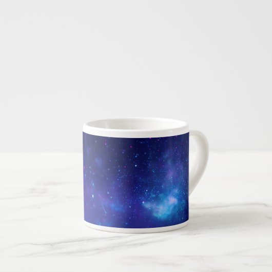 Blank Aqua Blue Celestial Galactic Centre Foto Espressotasse (Vorderseite Rechts)