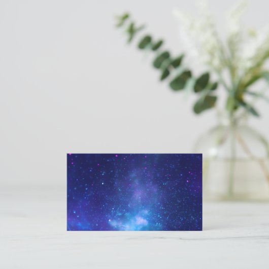 Blank Aqua Blue Galactic Centre Celestial Foto Visitenkarte (Stehend Vorderseite)