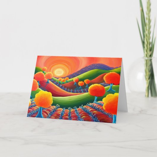 Blank Art greeting card, original art sunset Karte (Vorderseite)