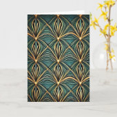 Blank art nouveau 5 Grußkarte Karte (Gelbe Blume)