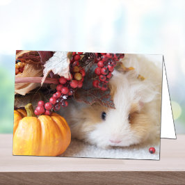 Blank Autumn Scene Guinea Pig Grußkarte Karte