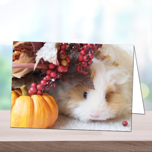 Blank Autumn Scene Guinea Pig Grußkarte Karte