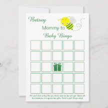 Blank Baby Shower Bingo Cards mit Hummeln