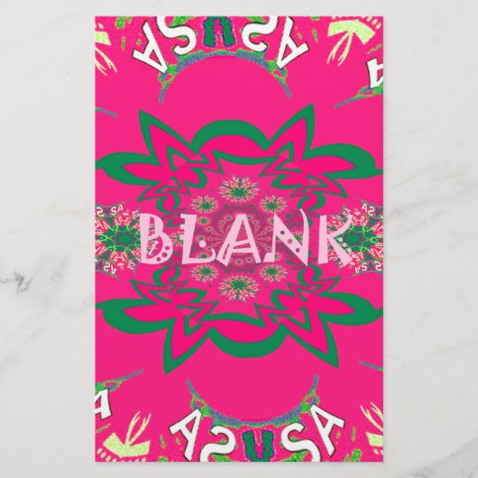 Blank Baby Vivid Pink Lila Shade Monogram Briefpapier (Vorderseite)