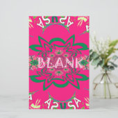 Blank Baby Vivid Pink Lila Shade Monogram Briefpapier (Stehend Vorderseite)