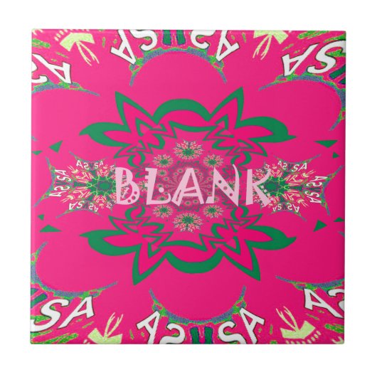 Blank Baby Vivid Pink Lila Shade Monogram Fliese (Vorderseite)