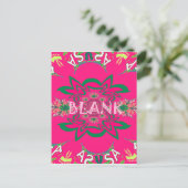 Blank Baby Vivid Pink Lila Shade Monogram Postkarte (Stehend Vorderseite)