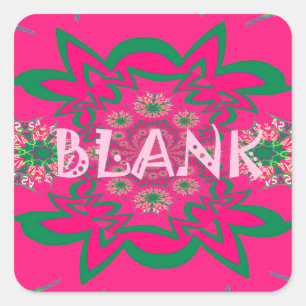 Blank Baby Vivid Pink Lila Shade Monogram Quadratischer Aufkleber