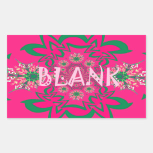 Blank Baby Vivid Pink Lila Shade Monogram Rechteckiger Aufkleber