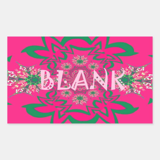Blank Baby Vivid Pink Lila Shade Monogram Rechteckiger Aufkleber (Vorderseite)