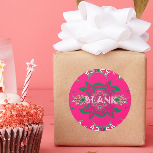 Blank Baby Vivid Pink Lila Shade Monogram Runder Aufkleber (Party)