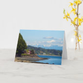 Blank Beach und Olympische Berge Karte (Gelbe Blume)