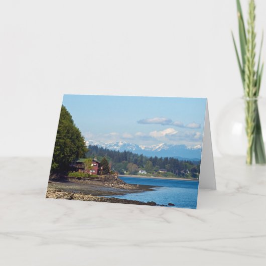 Blank Beach und Olympische Berge Karte (Vorderseite)