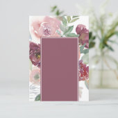 Blank Beautiful Pink und Mauve Blumen Hochzeit Einladung (Stehend Vorderseite)