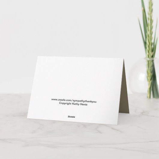 Blank Beileid Dankeschön Karte (Rückseite)