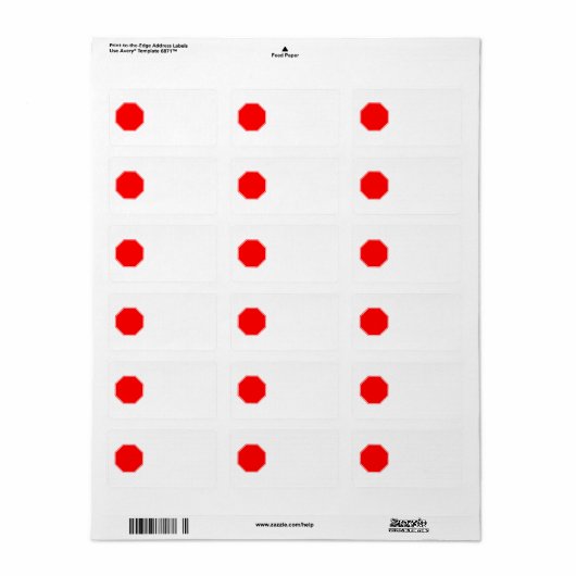 Blank/benutzerdefinierbares Stoppschild Adressaufkleber (Vorne)